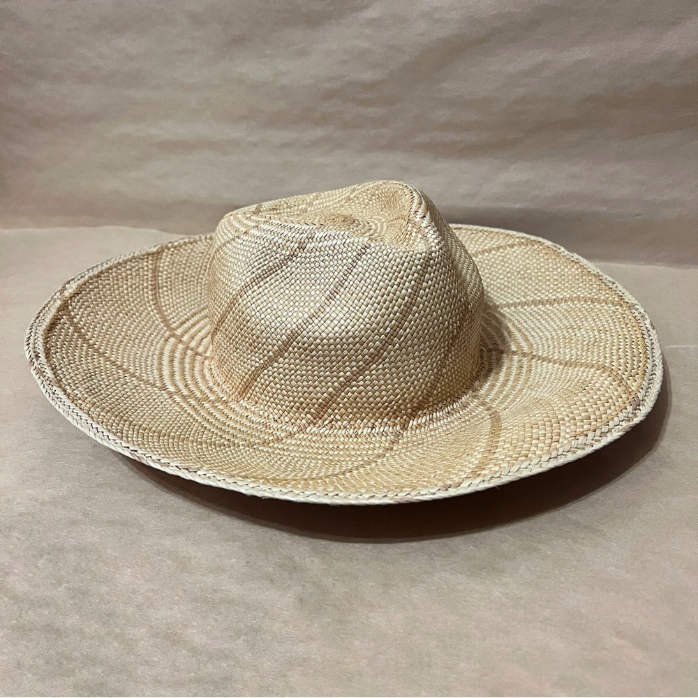 Freya | Twist Hat Natural Straw Woven Sun Stripe Detail Sunhat Size S/M